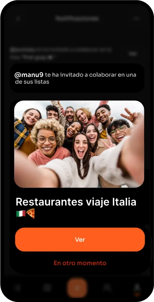 Crea listas organizadas de tus restaurantes