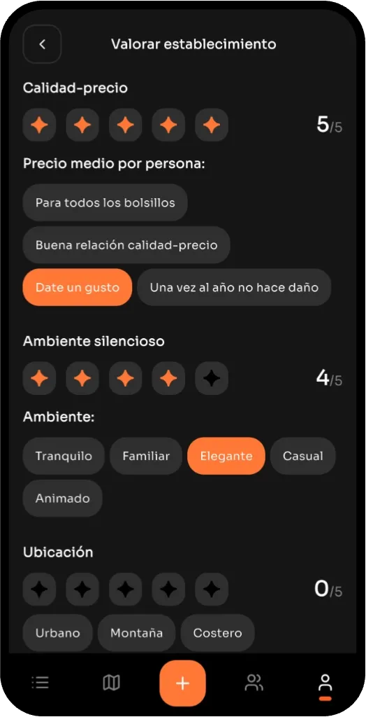 Crea listas organizadas de tus restaurantes